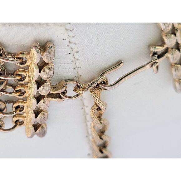 1960s Vintage Coro Signed 5-strand Necklace Gold Tone MCM Excellent Condition - Picture 4 of 9